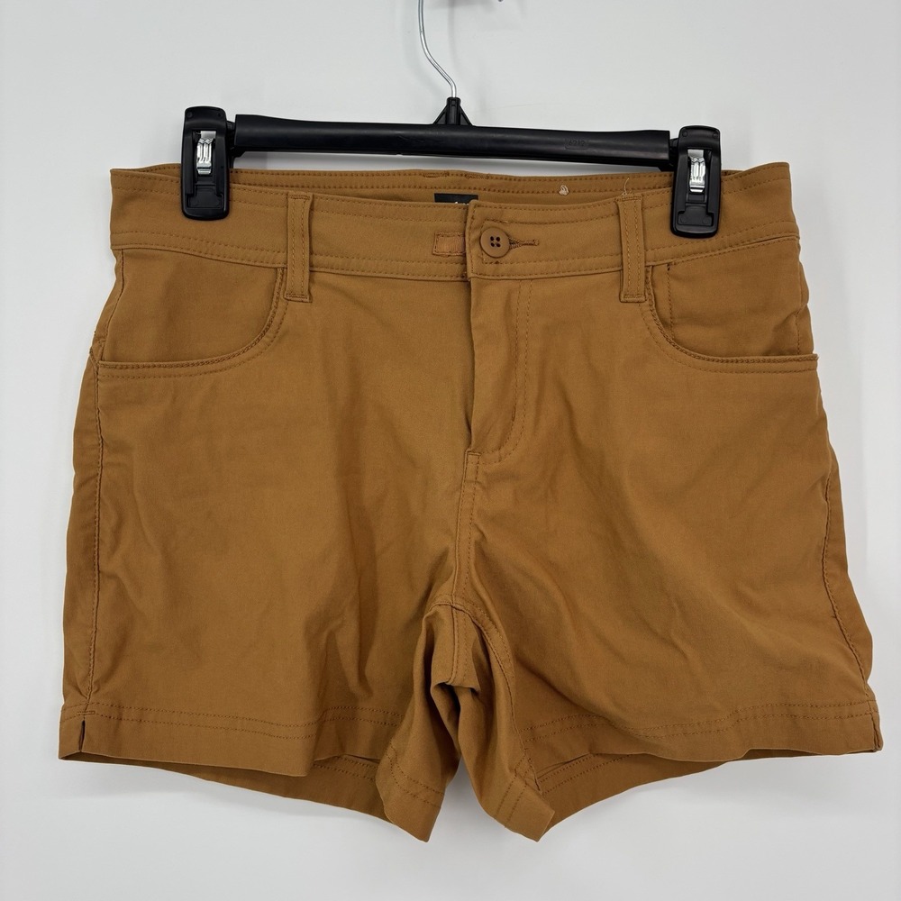 Prana Halle Plus II Shorts Womens Size 4/05 Standard Fit Brown Hiking Outdoor